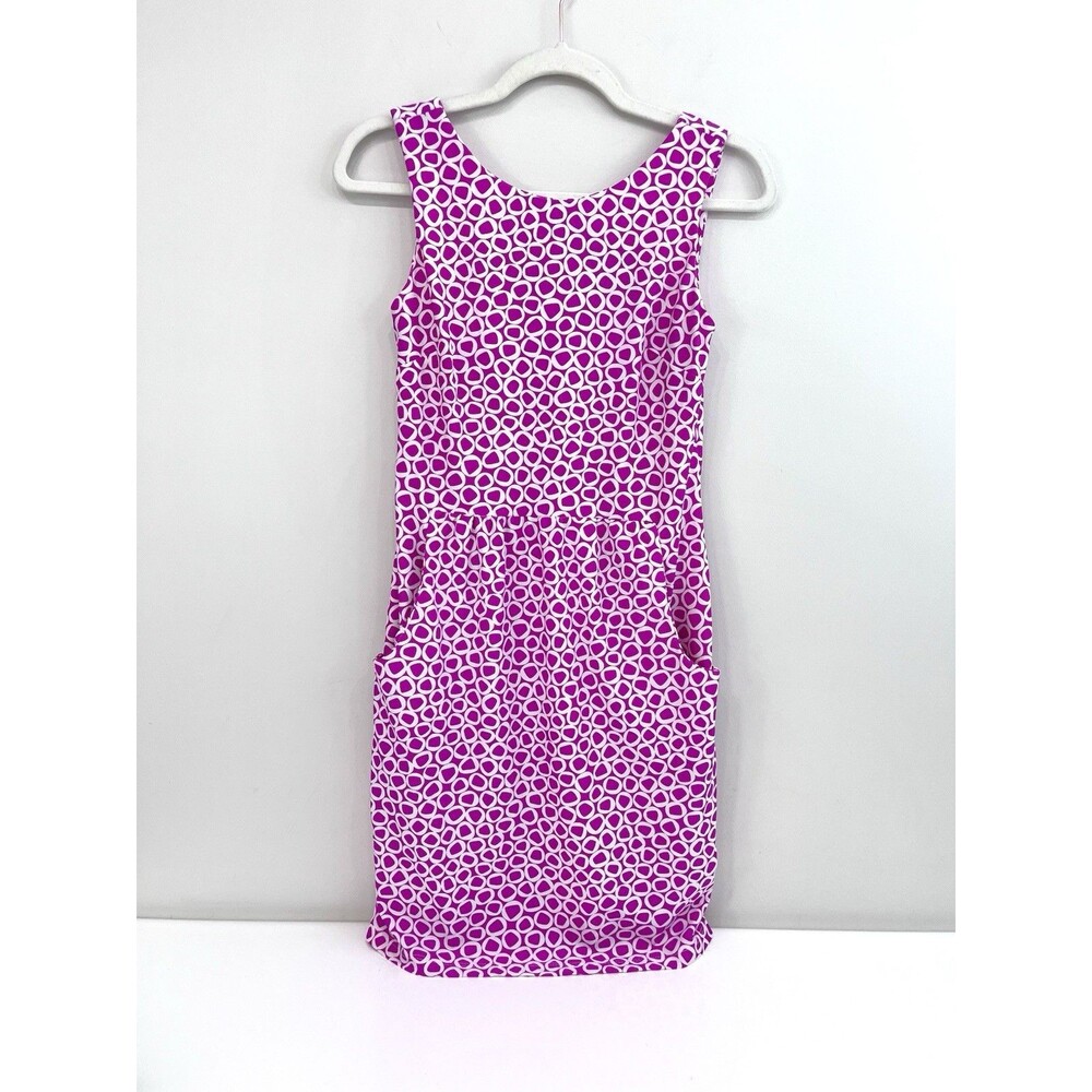 Jude Connally Size XS  Mary Pat Dress #137 Pink Print Pockets $169 USA